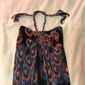 Dark Blue Peacock Sundress